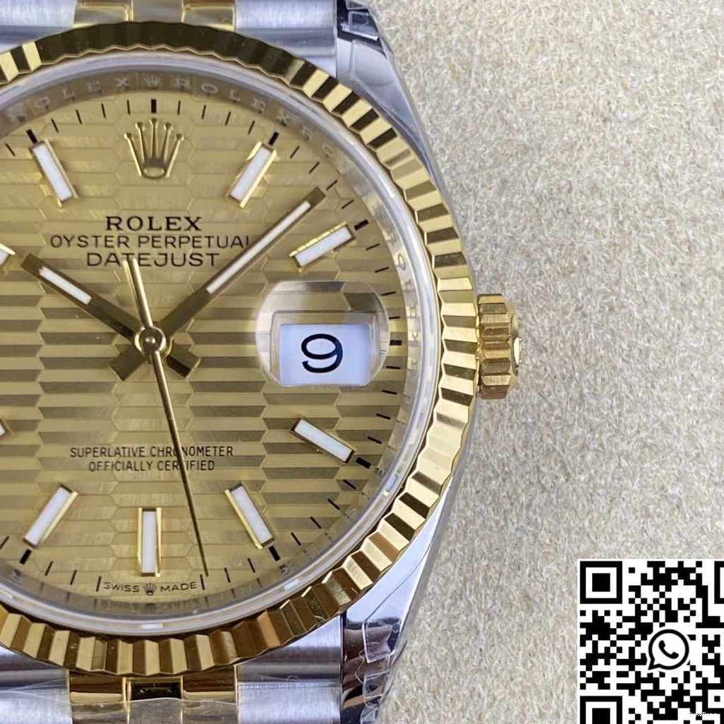 Dial Datejust Yellow Factory Diamond Hourmarker Motif Two M126233 36MM Rolex Tone VS 0102